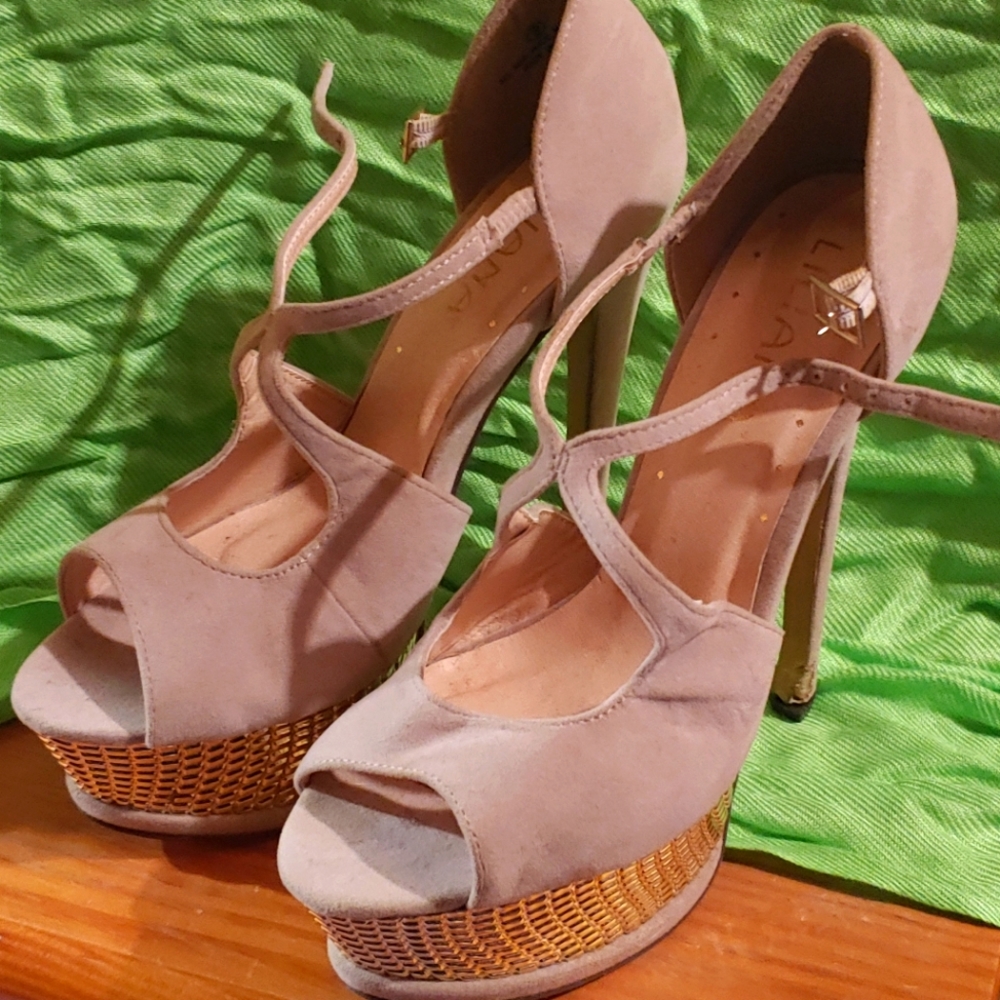 Gold studded heels